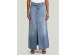 Jeanskleid G-STAR "Baggy Maxi Rock", Damen, Gr. 24, Normalgrößen, vintage platinum blau, Obermaterial: 100% Baumwolle, Kleider
