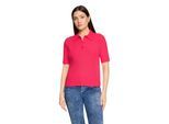 Kurzarmshirt CARTOON "Damen mit Kragen", Damen, Gr. 44, azalea, Obermaterial: 55% Viskose, 24% Polyamid, 21% Polyester, figurbetont normal, Shirts