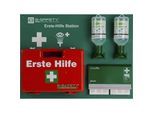 B-SAFETY Erste-Hilfe-Station, STANDARD No. 1, inkl. Augenspülflaschen-Wandbox, Pflaster, Erste-Hilfe-Koffer