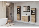 Badmöbel-Set 5-tlg. Madrit mit LED ca. 120 cm Kastanieneiche