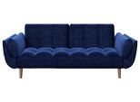 PLAYBOY 2-Sitzer-Sofa Scarlett Blau Samt m. Schlaffunktion