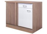 Eckunterschrank Samoa Weiß/Eichefarben