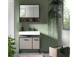 Badezimmer Bagno 2-teilig Kaschmir/Schwarz