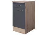 Küchenunterschrank Shadwo ca. 40x85x60 cm Grau/Eiche