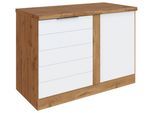 Eckunterschrank Florenz ca. 120 cm Weiß/Eiche