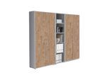 Aktenschrank Office Edition Sw Set 10 Grau/Eichefarben