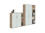 Aktenschrank Office Edition Sw Set 4 Weiß/Sonoma Eiche
