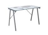 Schreibtisch mit Glasplatte Grau/Weiß ca. 113x58x73cm