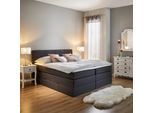 Boxspringbett Greta Grau ca. 180x200 cm mit Topper