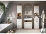 Badezimmer Lambada 5-tlg. m. LED ca. 134 cm Eiche/Weiß