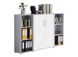 Aktenschrank Office Edition Sw Set 2 niedrig Grau/Weiß