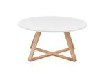 Couchtisch Mattia Eiche/Weiß MDF rund