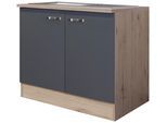 Küchenunterschrank Shadow ca. 100x85x60 cm Grau/Eiche