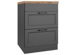 Kochfeldumbauschrank Meran ca. 60x86x60 cm Grau/Eiche