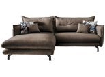 Wohnlandschaft Lava Braun Velours