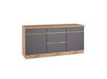 Küchenunterschrank Turin ca. 180x86 cm Grau/Wotaneiche
