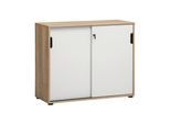 Aktenschrank Emmik Weiß/Eichefarben