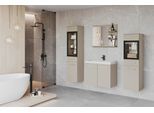 Badmöbel-Set 5-tlg. Madrit mit LED ca. 120 cm Kaschmir/Beige
