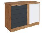 Eckunterschrank Florenz ca. 120 cm Grau/Eiche