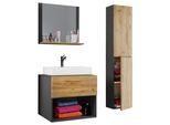 Badezimmer Lendas 4-tlg. ca. 94 cm Honigeiche/Anthr.