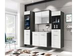 Badmöbel-Set 5-tlg. Madrit mit LED ca. 120 cm Anthr./Weiß
