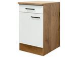 Küchenunterschrank Avila Eichefarben/Magnolie
