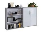 Aktenschrank Office Edition Sw Set 1 niedrig Grau/Weiß