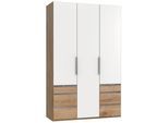Drehtürenschrank mit Laden, B: 150 cm, Weiß/Eiche Dekor