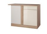 Eckunterschrank in Creme/Eiche 'Cardiff'