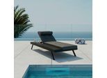 Gartenliege Avolina Dunkelgrau Outdoorstoff/Metall