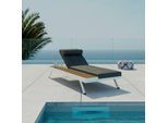 Gartenliege Avolina Dunkelgrau Outdoorstoff/Metall