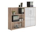 Aktenschrank Office Edition Sw Set 1 niedrig Eiche/Weiß