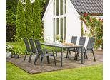 GARTENTISCHGRUPPE MILANO S.SET + SILVA 7TLG
