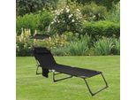 Gartenliege Bindox L ca. 55x24x185 cm Schwarz