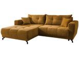 Wohnlandschaft Restato Goldfarben Cord