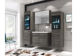 Badmöbel-Set 5-tlg. Madrit mit LED ca. 120 cm Eiche Dekor