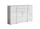 Aktenschrank Office Edition Sw Set 16 Grau/Weiß