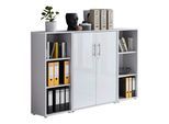 Aktenschrank Office Edition Sw Set 2 niedrig Grau/Weiß