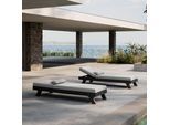 Gartenliege Susa Grau Metall/Outdoorstoff