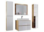 Badezimmer Lendas 5-tlg. ca. 147 cm Weiß/Honigeiche