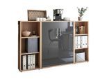 Aktenschrank Office Edition Sw Set 2 niedrig Eiche/Anthrazit