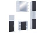Badezimmer Zalo 4-tlg. ca. 120 cm Weiß/Schwarz