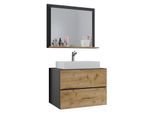 Badezimmer Lendas 3-tlg. ca. 60 cm Anthrazit/Honigeiche