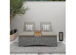 Gartenliege Monero Grau Holz/Metall/Kunststoff