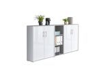 Aktenschrank Office Edition Sw Set 8 Grau/Weiß