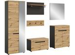 Garderobe Canu 5-teilig ca. 255x190x37cm Eiche Dekor,Grau
