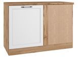 Eckunterschrank Meran ca. 120x86x60 cm Weiß/Eiche
