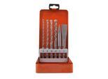 Projahn Hammerbohrer-Meißel-Set, 6-teilig, SDS-plus, Ø 6-8-10-12 mm, Spitz- und Flachmeißel, Länge 140-200 mm