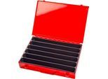 Sortimentskoffer ADB, leer, 6-fache lange Einteilung, abschließbar, mit Griff, B 330 x T 230 x H 50 mm, Stahl & ABS-Kunststoff, verkehrsrot RAL 3020