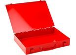 Sortimentskoffer ADB, leer, ohne Einteilung, abschließbar, mit Griff, B 335 x T 230 x H 50 mm, Stahl & ABS-Kunststoff, verkehrsrot RAL 3020